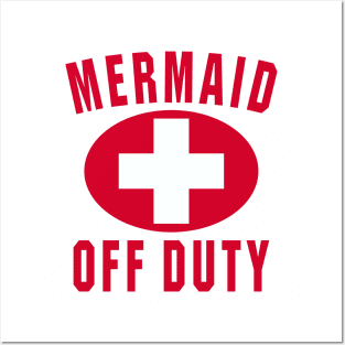 Mermaid Off Duty Red Posters and Art